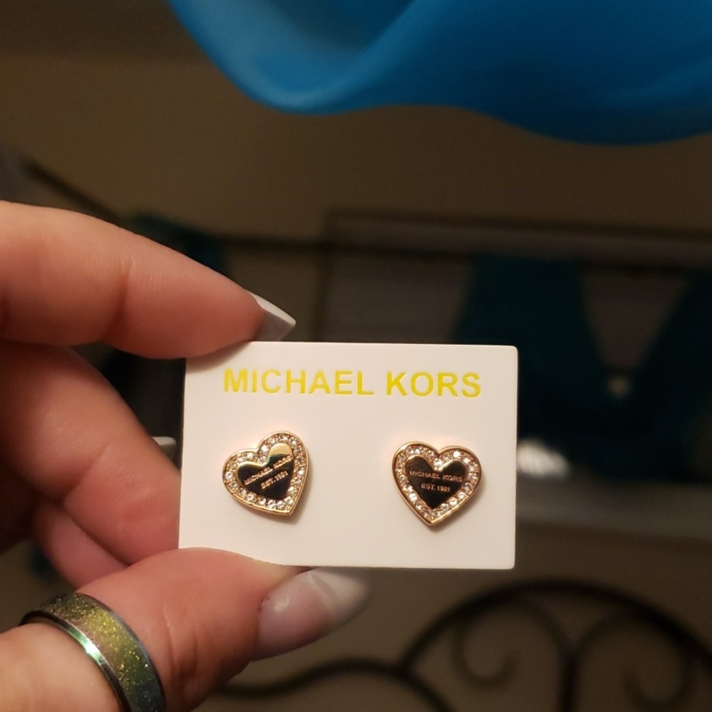 Brand new Michael Kors heart shaped earrings